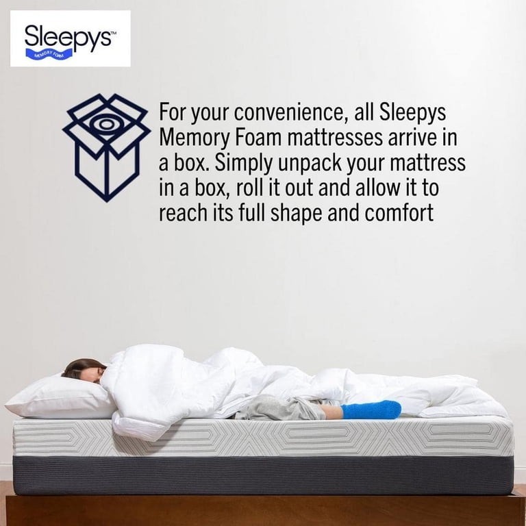 NEW Sleepy’s by Sealy Skye Hybrid Mattress Queen Medium Bed in a Box