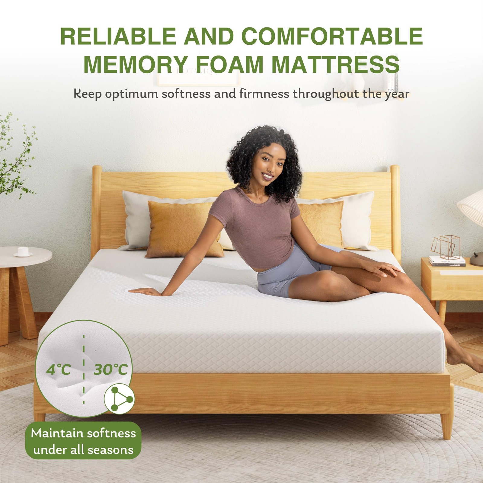 EGOHOME Full Size Memory Foam Mattress, 8 Inch Bed Mattress in A Box with Coo…
