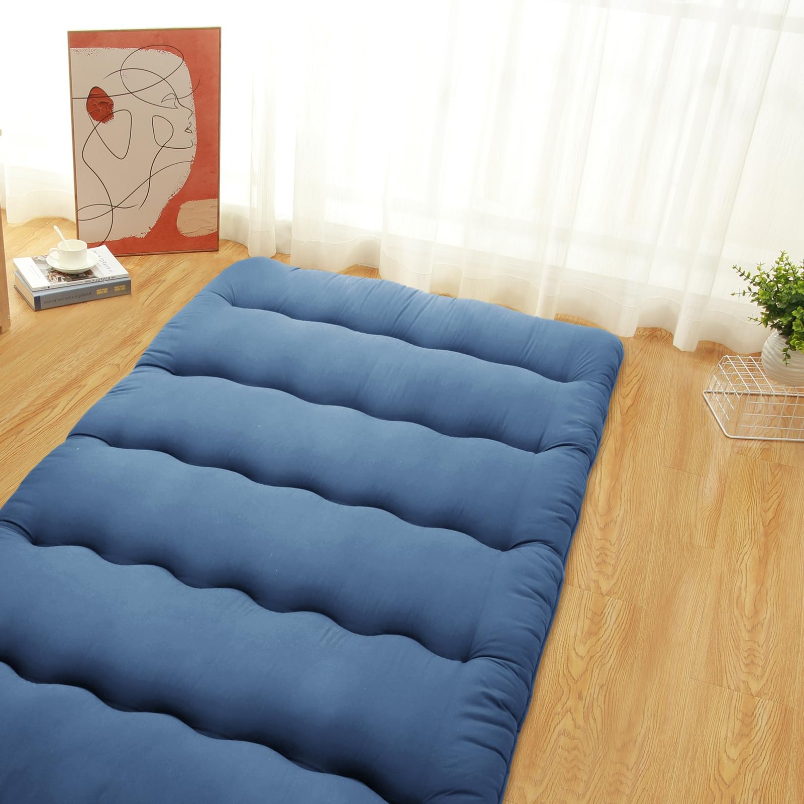 Futon Floor Mattress Twin Size – 3-Inch High Density Thick Collapsible Tatami