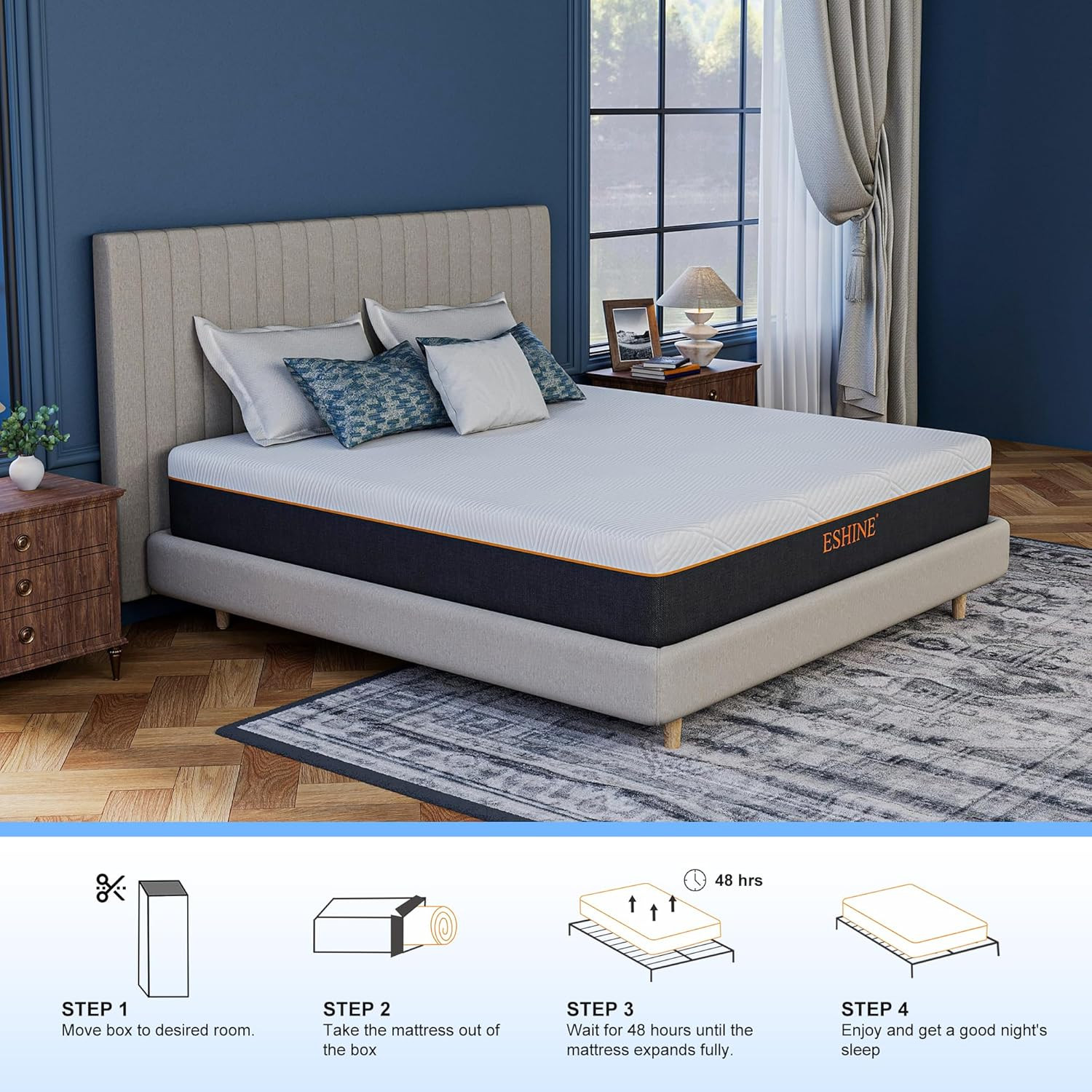 King Cooling Gel Memory Foam Mattress – Back Pain Relief, Certipur-US Certified