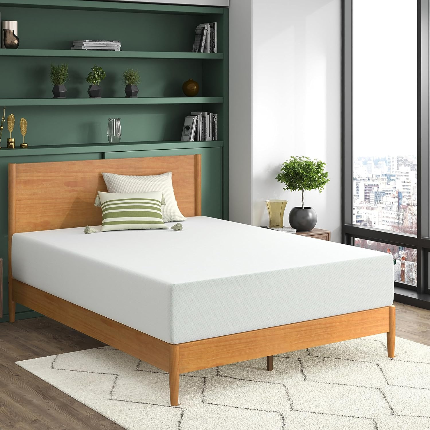 12 Inch Green Tea Memory Foam Mattress, Fiberglass Free, Patented Custom Contour