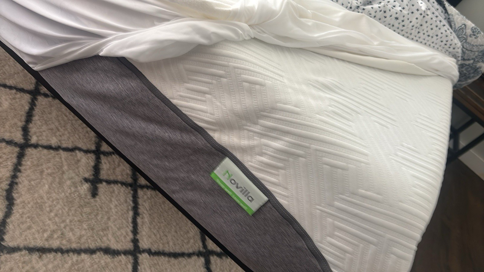 Novilla Full size Mattress White Gray for Bedroom Metal frame and headboard 2 NS
