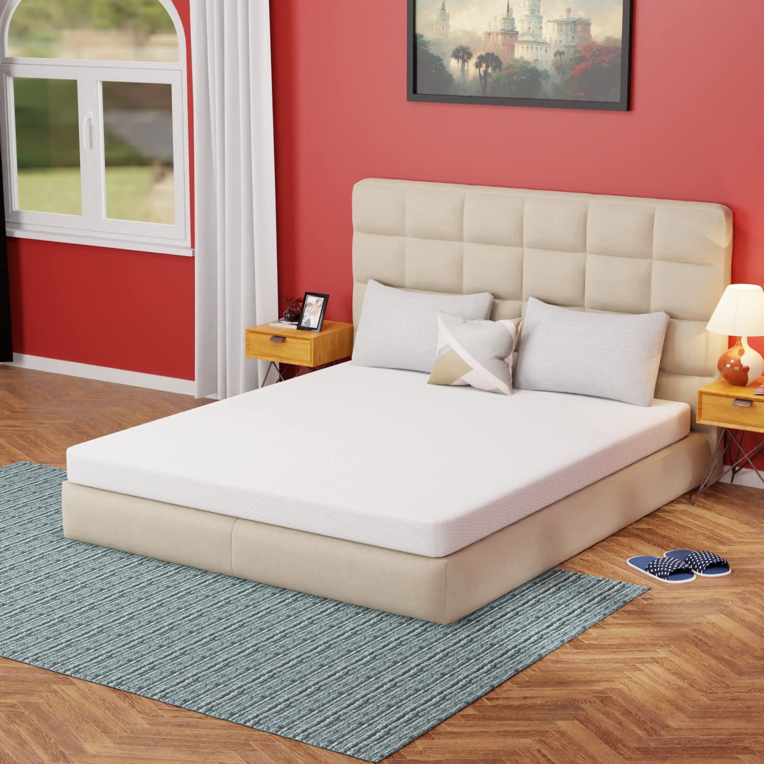 5 Inch Queen Memory Foam Mattress Cooling Gel Green Tea Infused Mattress,Medium