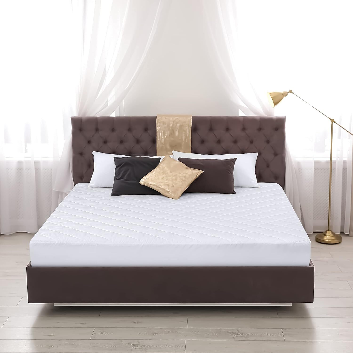Colchon Espuma de Memoria Capa de Gel en Caja Queen Acolchado Mattress Protect