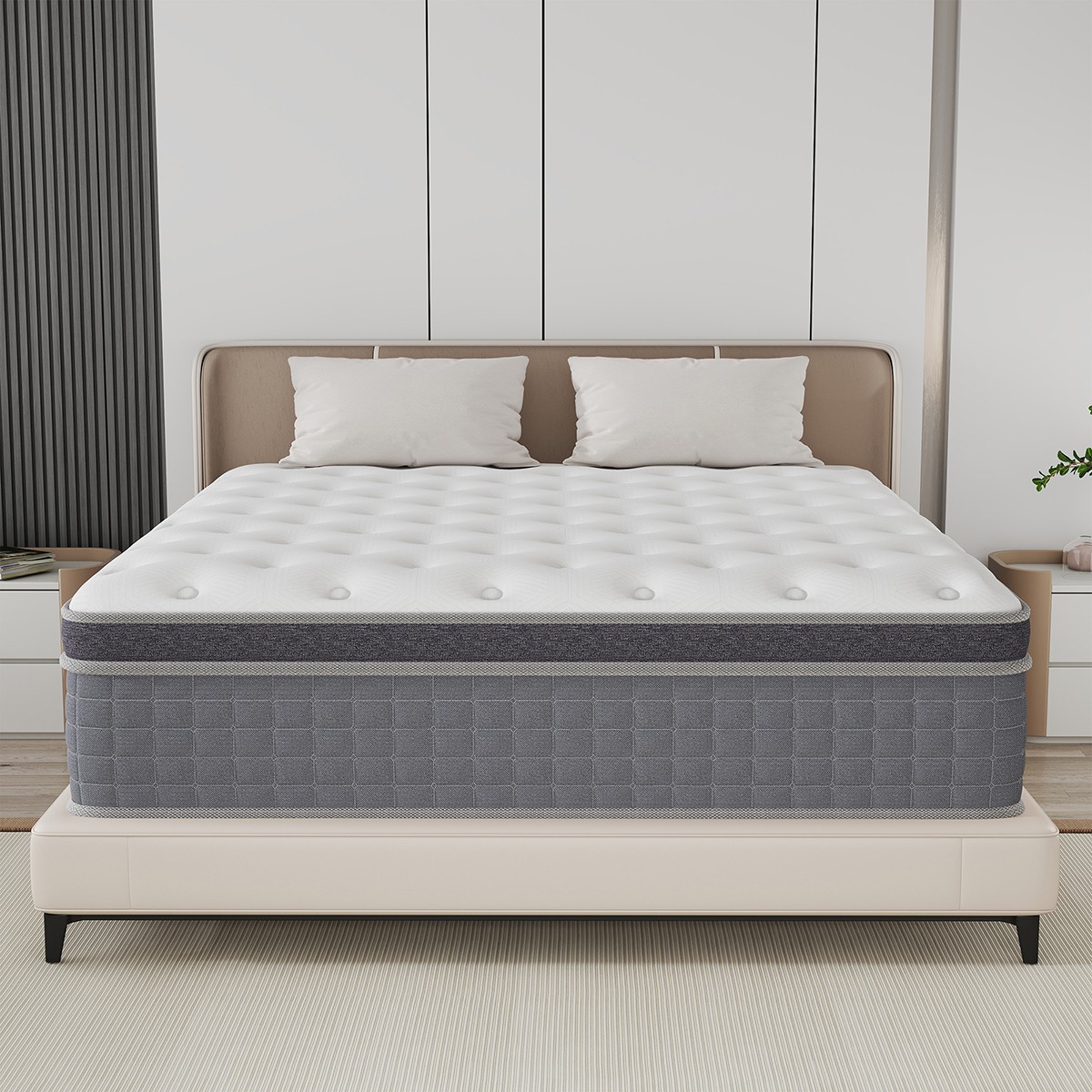 10/12/14 Inch Mattress Hybrid Memory Foam Bed in A Box,Twin Full Queen King Size