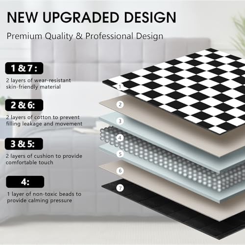 Weighted Blanket for Adults 20lbs, 88″x104″ King 88″x104″-20lbs Black Checkered