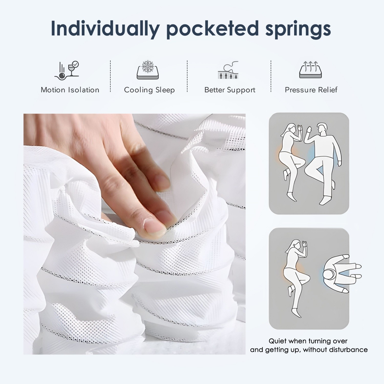 12in Queen Hybrid Medium Firm Mattress w/ Pocket Springs Memory Foam CertiPUR-US