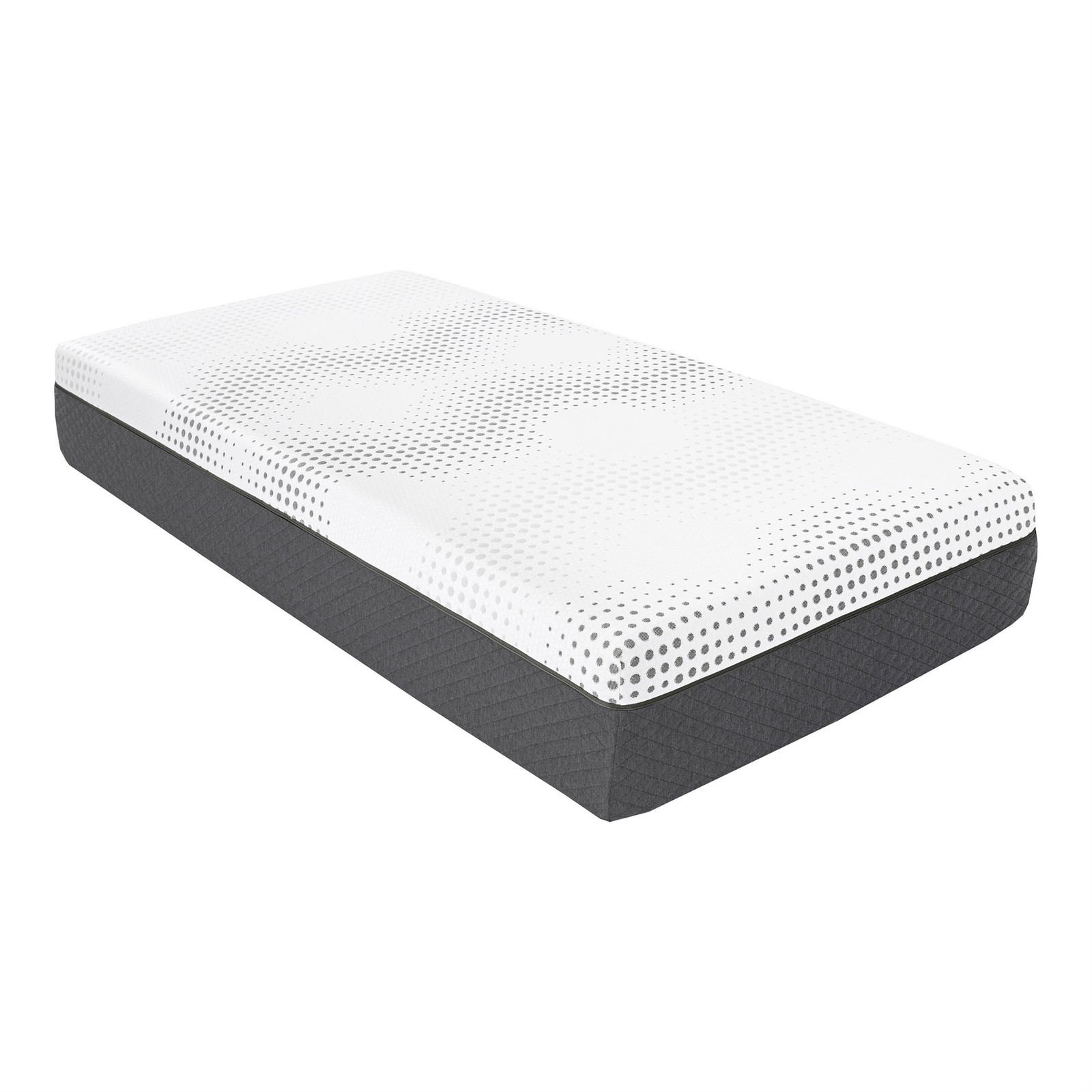 Lexicon Findlay Fabric 12″ Twin Grn Tea Gel-Infused Mry Foam Hybrid Matt (White)