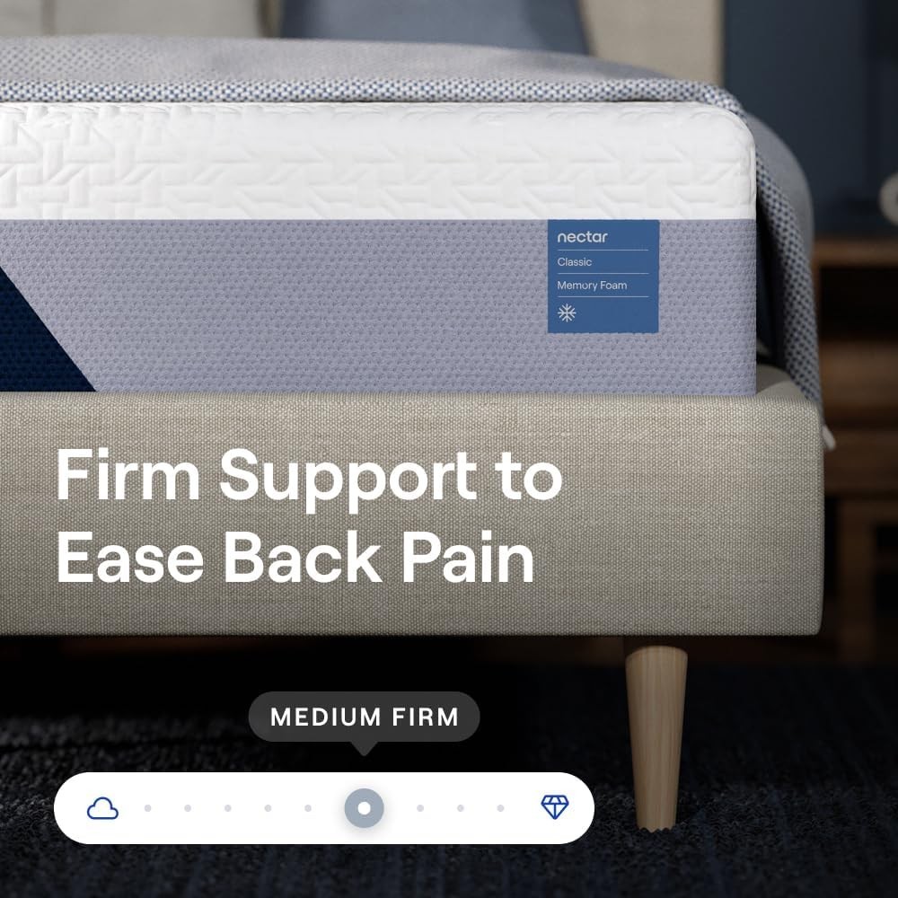 Classic 12” Queen Mattress – Medium Firm – Contouring Memory Foam – Cooling T…