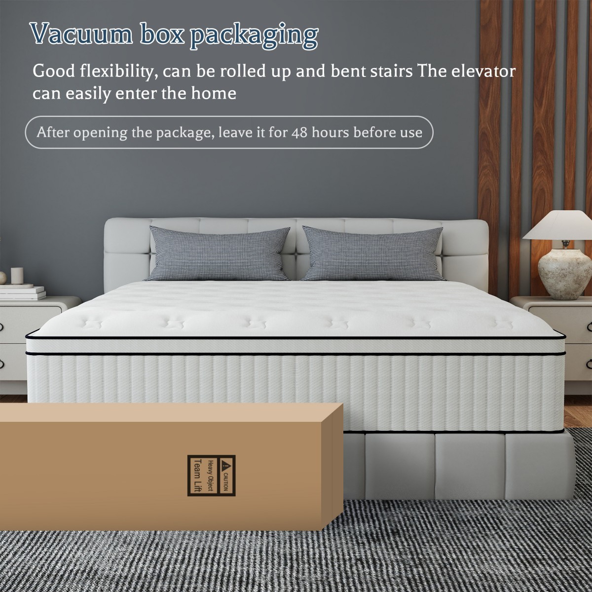 12″14″ Mattress In A Box Gel Memory Foam Hybrid Spring Twin Full Queen King Size