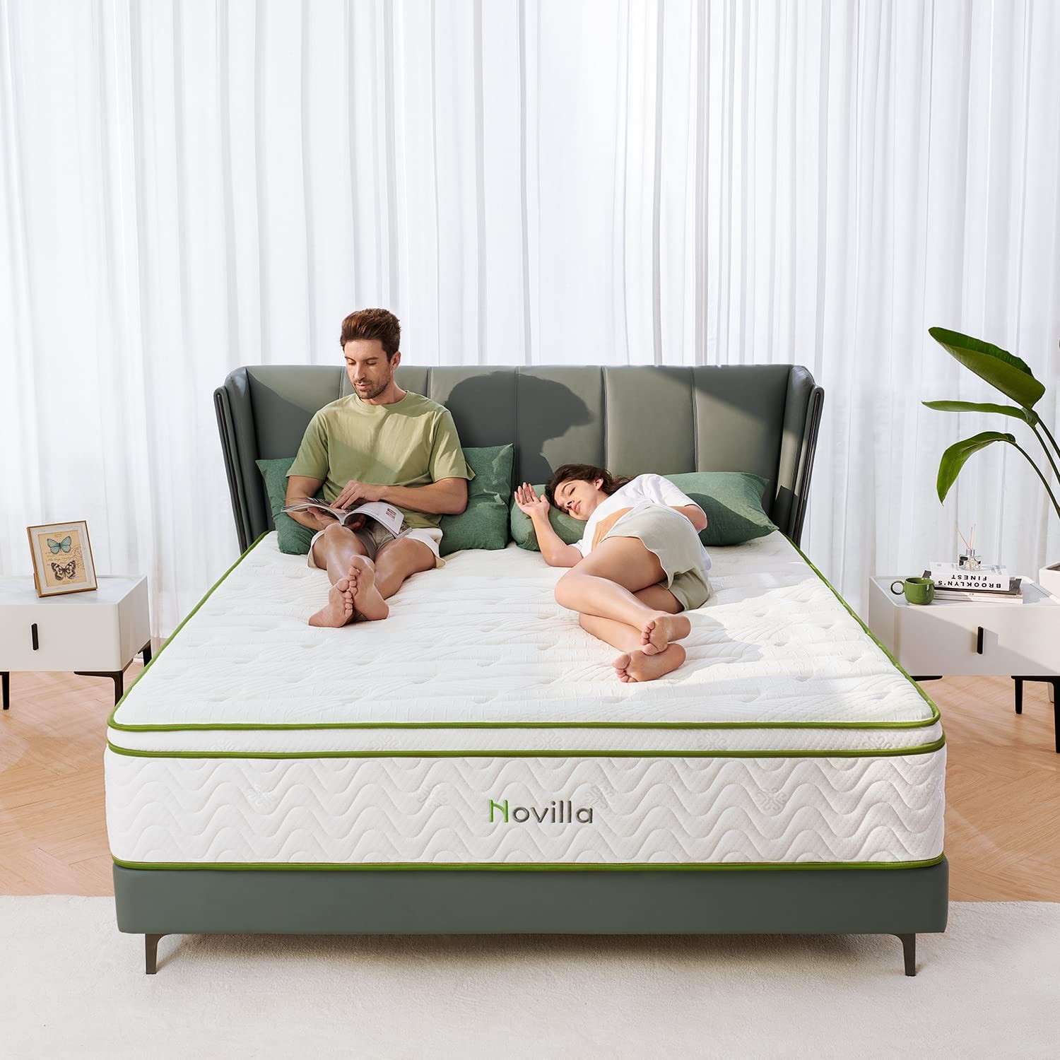 King Mattress12 Inch Memory Foam Hybrid Mattress with Pocketed Coil for Press…