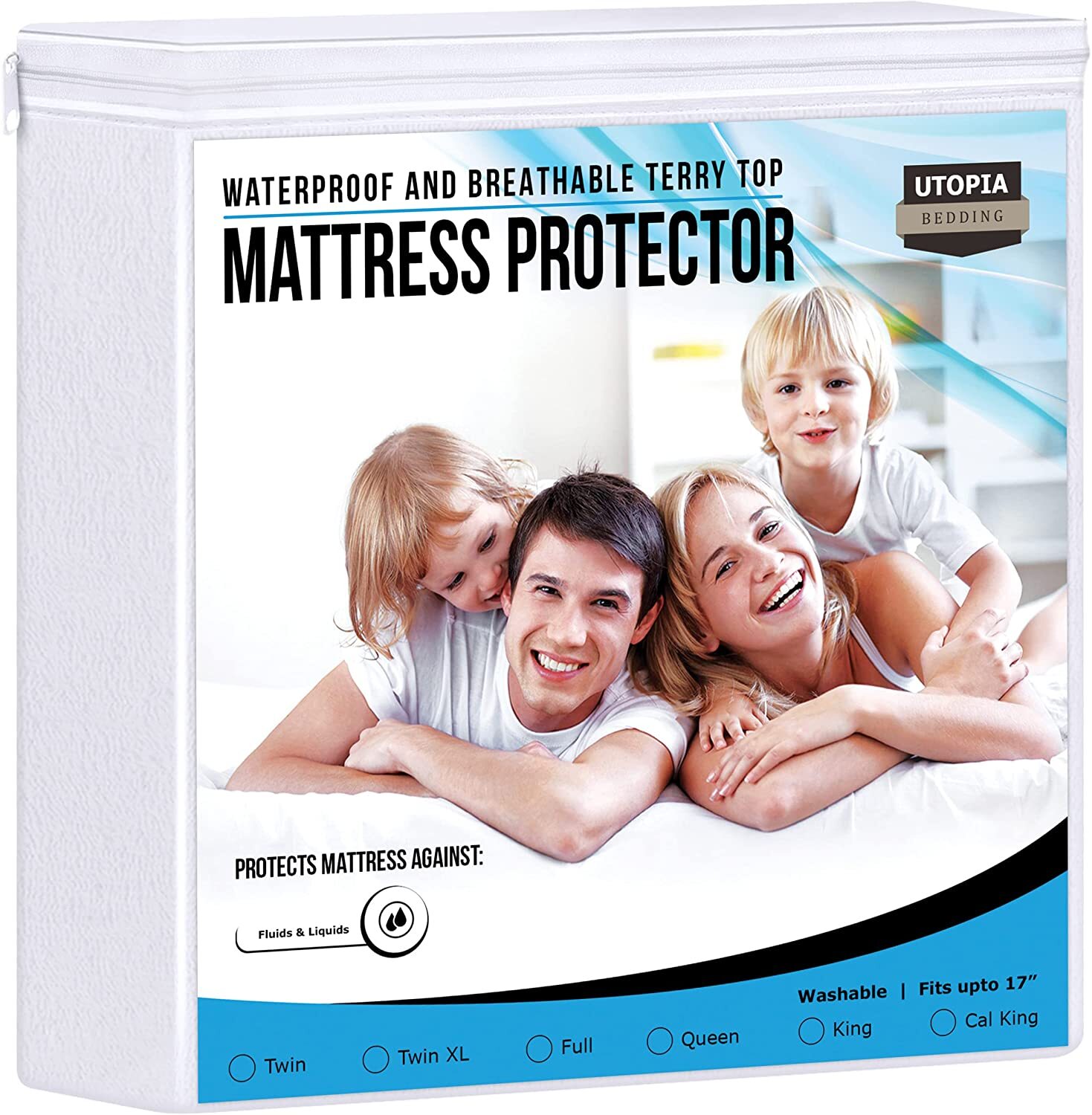 200 GSM Premium Waterproof Terry Mattress Protector Utopia Bedding