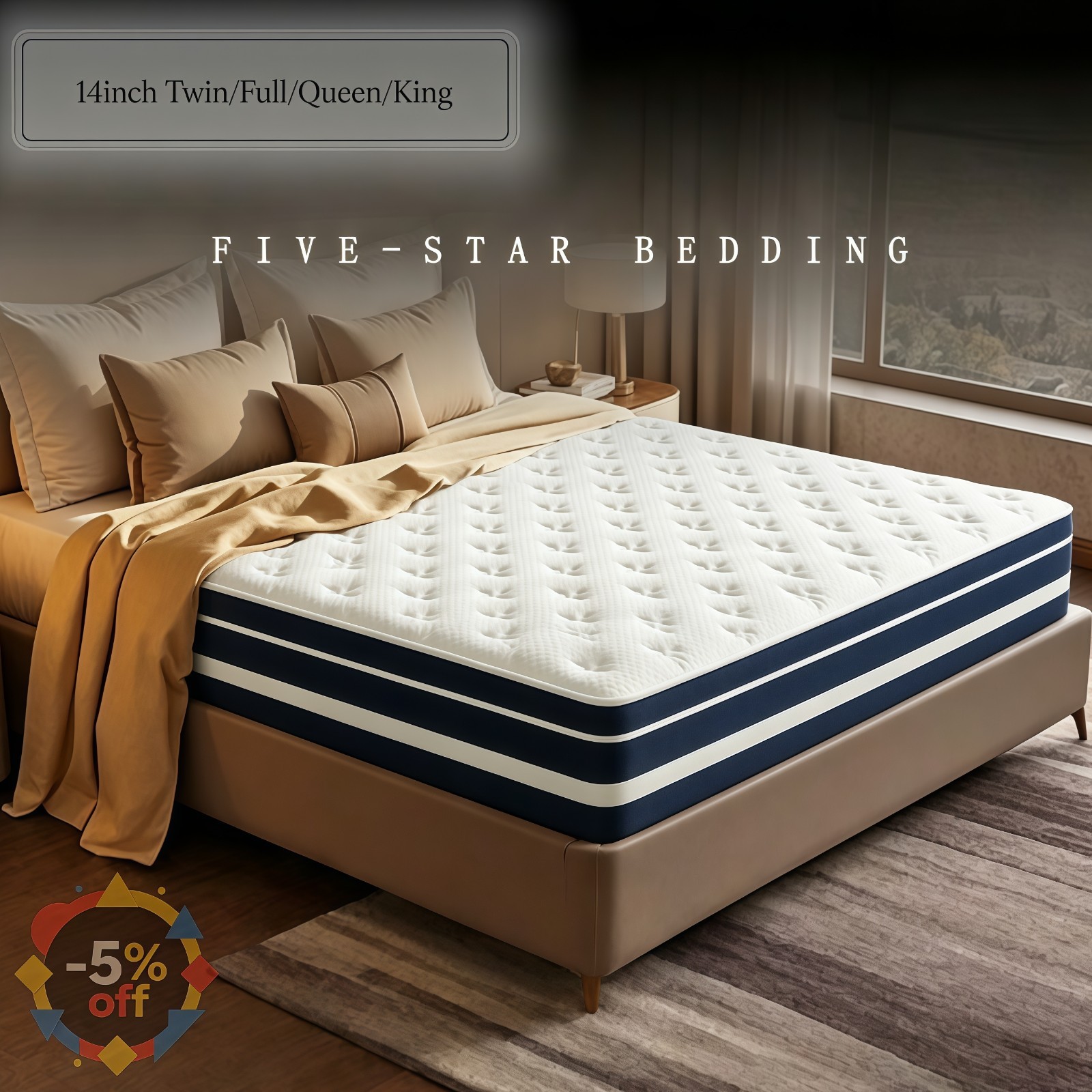 12″14″ Mattress Twin Full Queen King Size Gel Memory Foam Pocket Spring in a Box