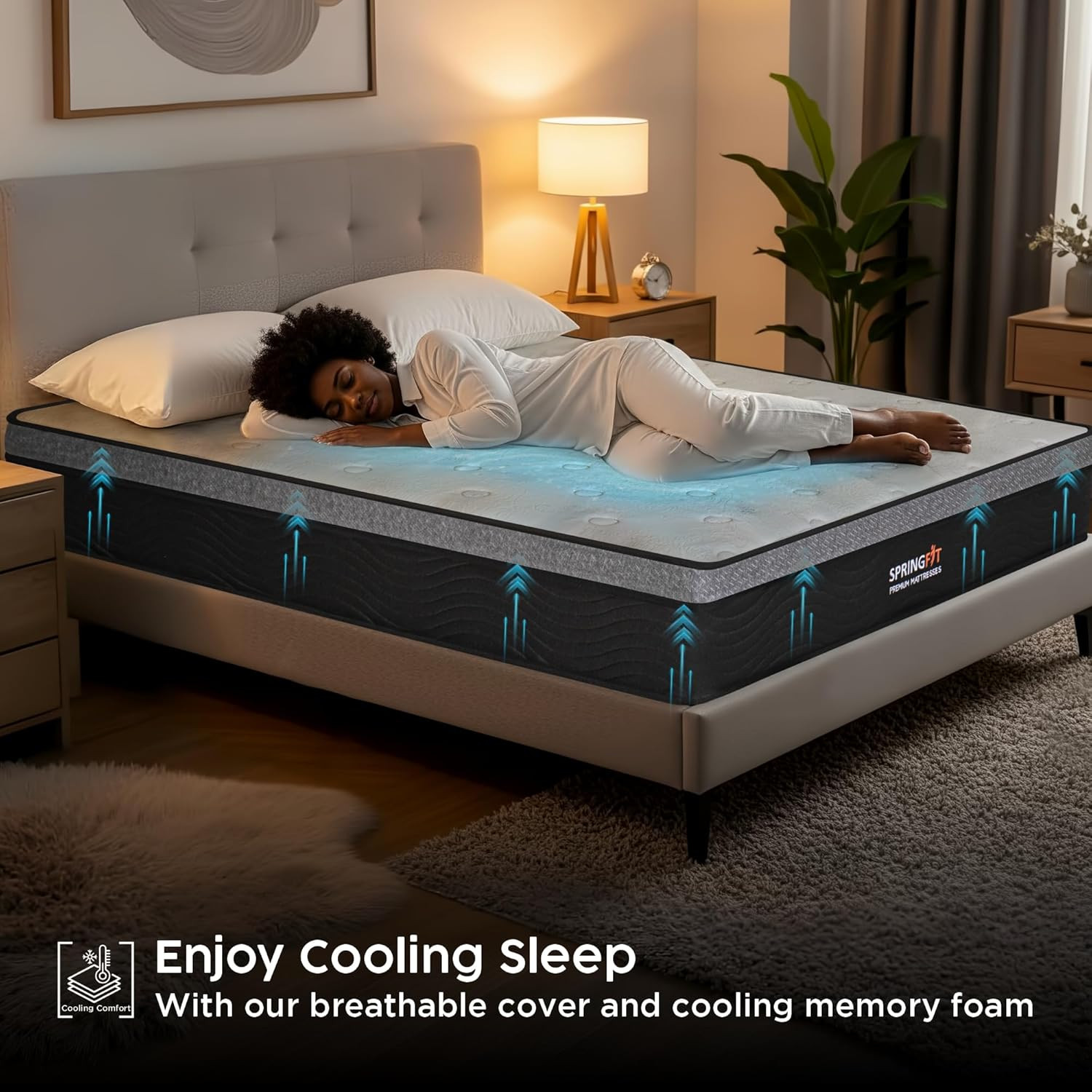 10″ King Size Hybrid Pocket Spring Mattress – Medium Firm & CertiPUR-US Certifie