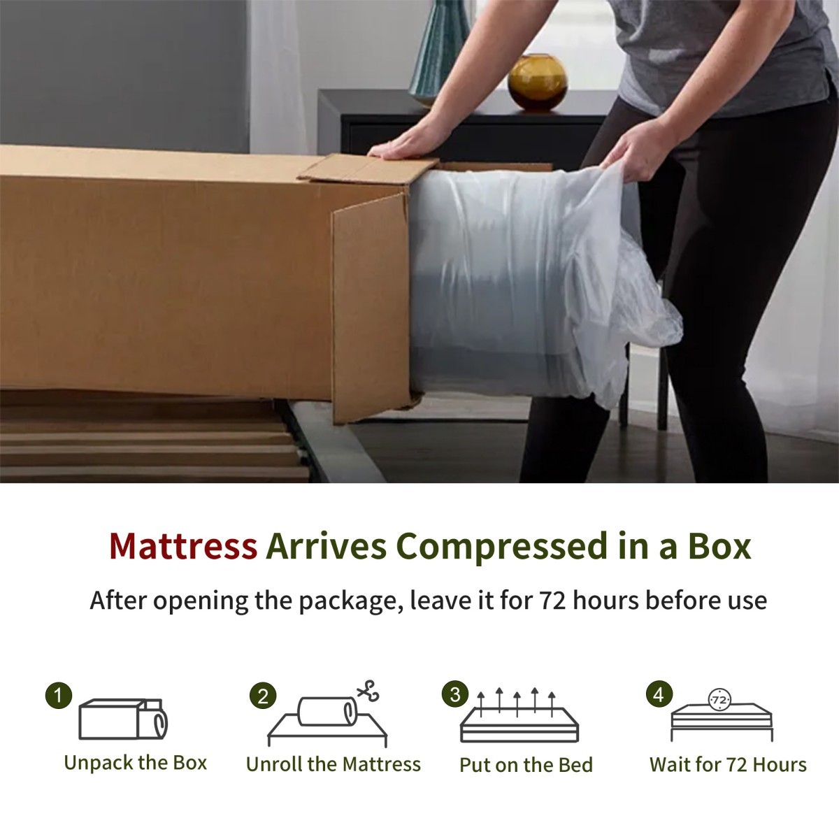 12″ 14″ Hybrid Mattress In A Box Gel Memory Foam Spring Twin Full Queen King