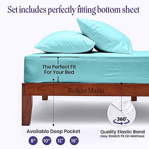 RV Bunk Sheet Set 28″ X 75″ Color (28×75) BUNK SIZE Aqua Blue 8″ Deep Pockets