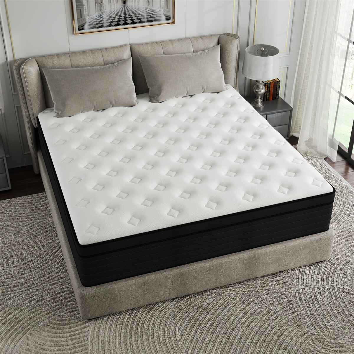10″12″14″ Hybrid Mattress In A Box Memory Foam Spring Twin Full Queen King Size