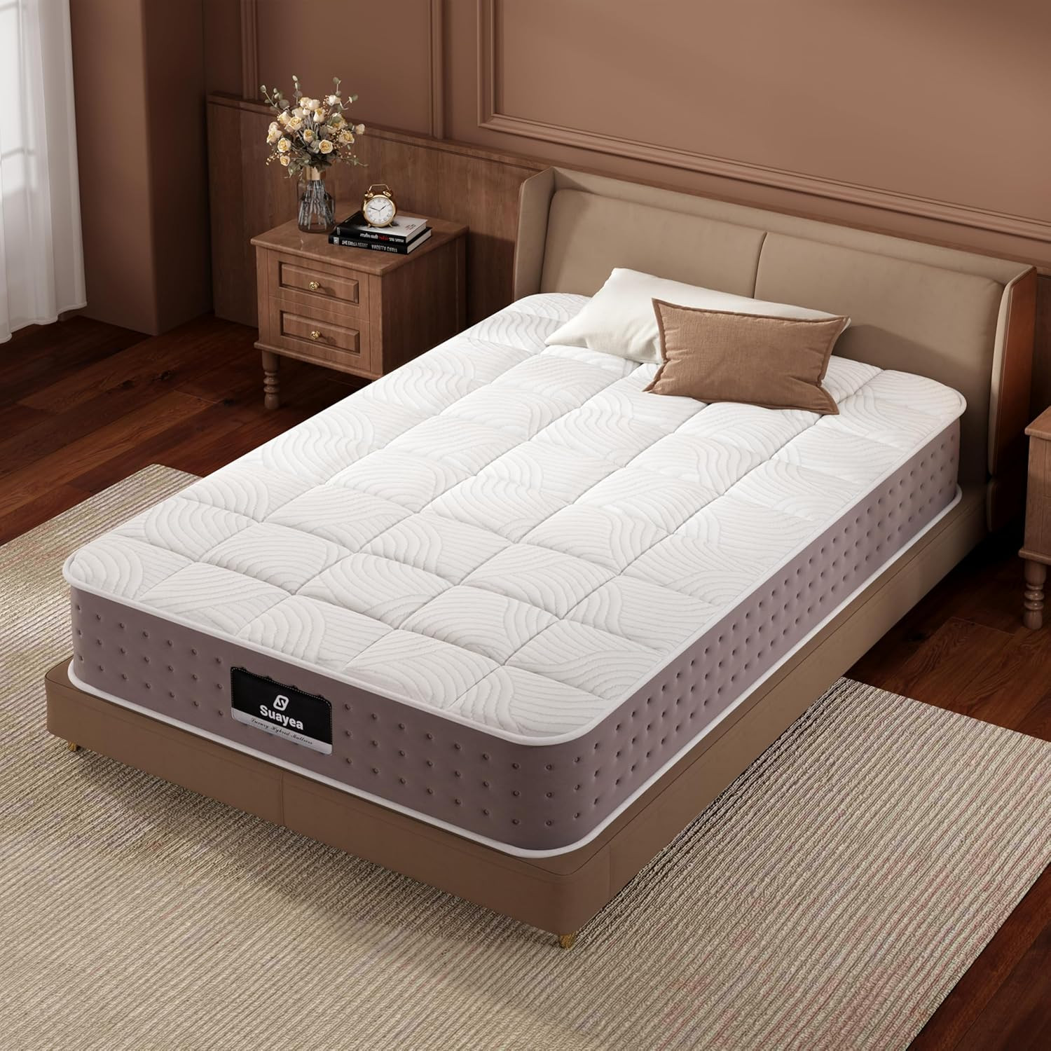Full Size Mattress, 8 Inch Hybrid Full Mattress in a Box, Cooling Gel Memory Foa