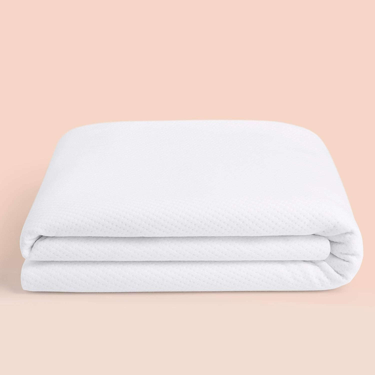 King Mattress with Waterproof Protector – Light Grey & White