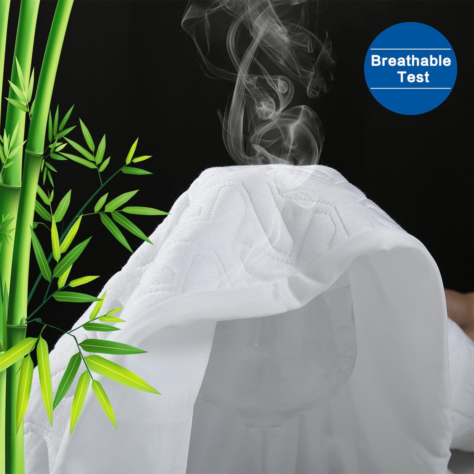 Premium Waterproof Mattress Protector Queen Size,4D Air Cooling Queen, White