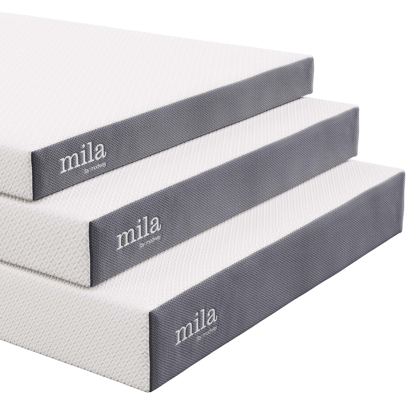 Modway 6″ Dual-Layer Queen Size Firm Memory Foam Mattress With 10-Year Warranty