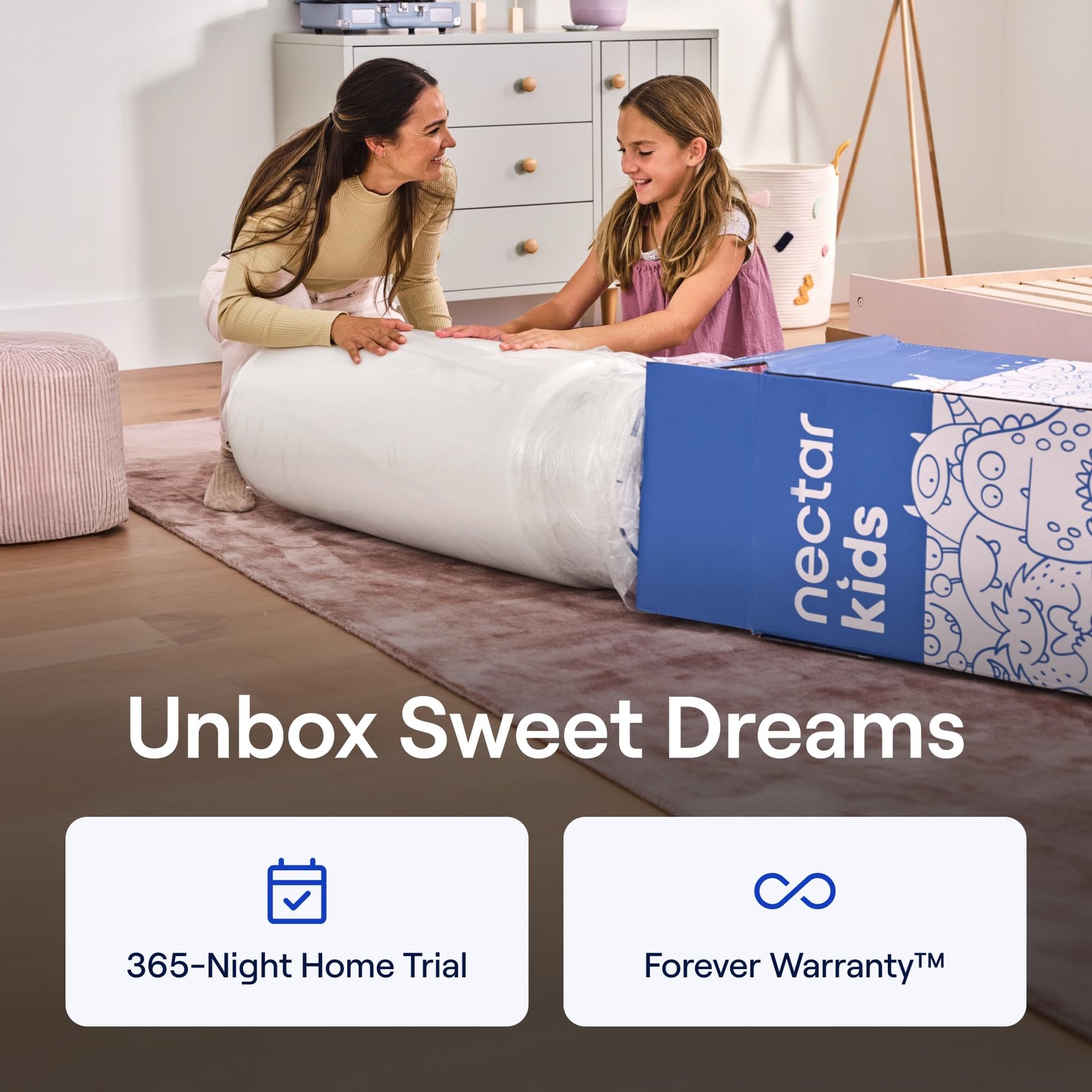 Twin Mattress 8” – 2-Sided Design for Growing Children Ages 3-12+ – Pressure …