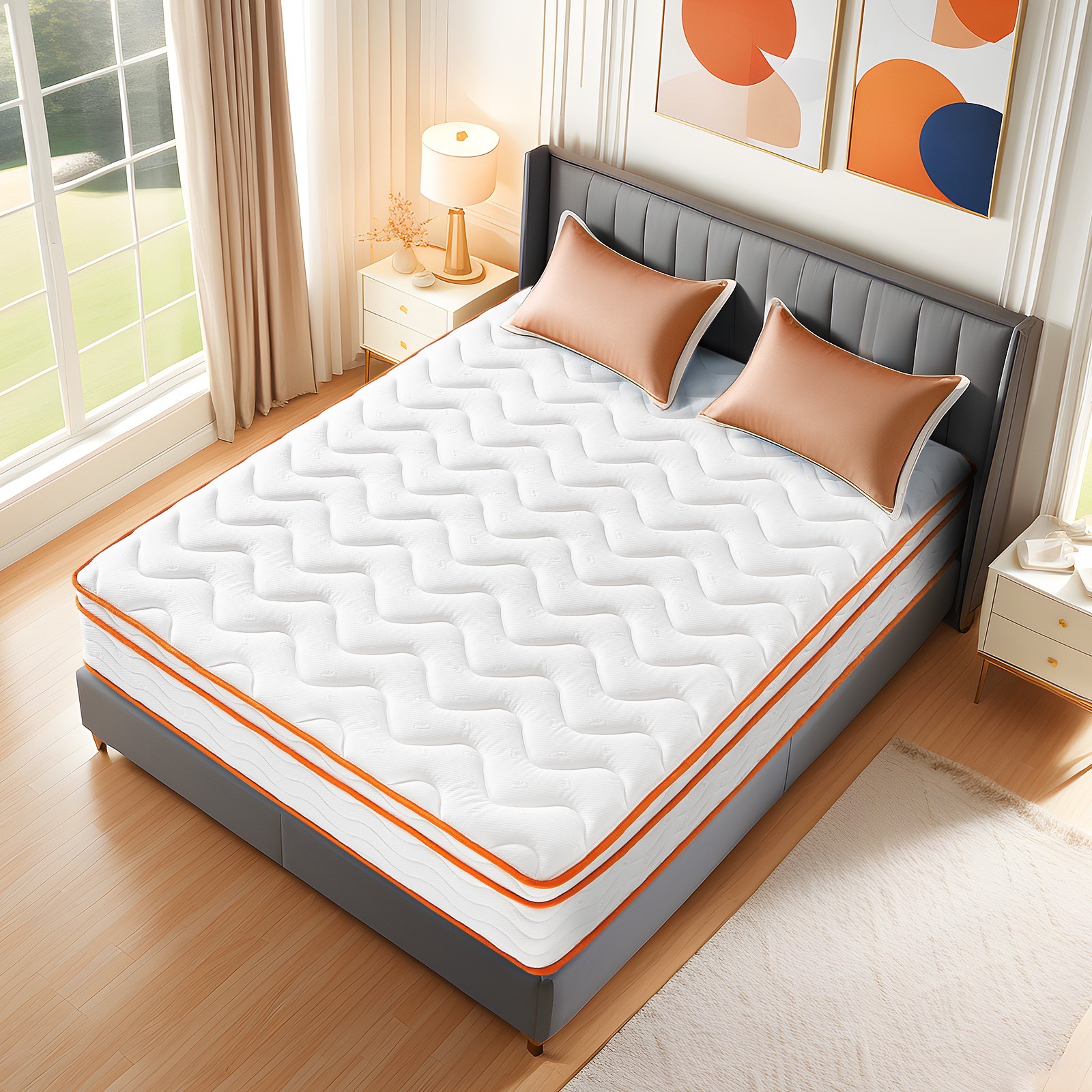 10″ 12″ Pocket Spring Hybrid Mattress, Twin Txl Full Queen King Size