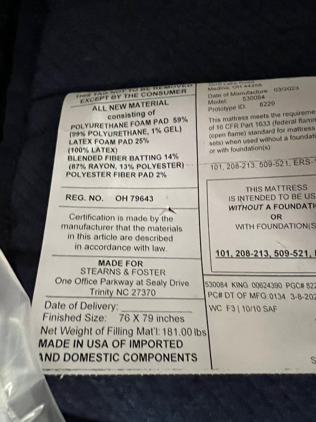 STEARNS & FOSTER RESERVE KING MEDIUM 16″ MATTRESS CLEARANCE + BONUS & FAST SHIP