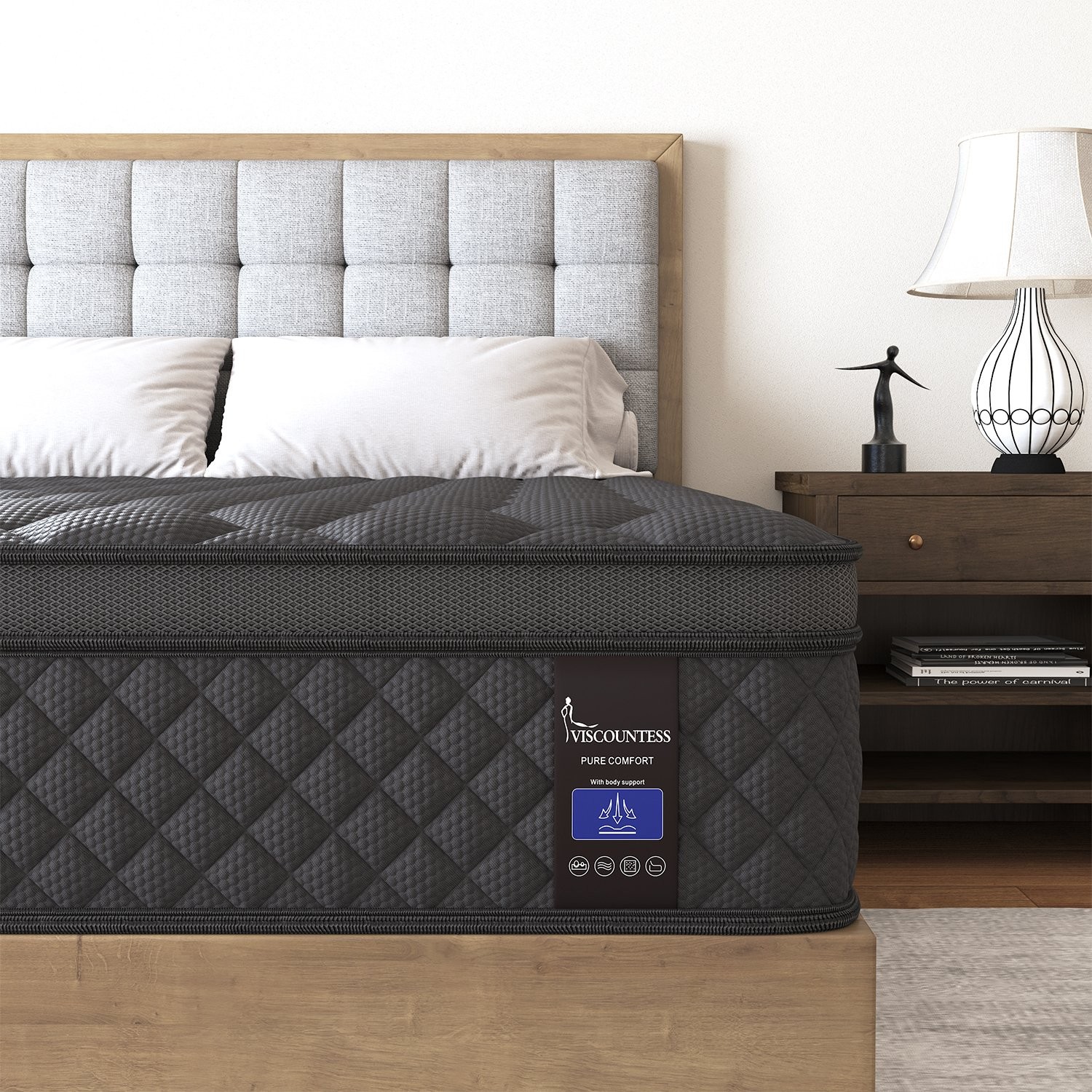 10Inch Hybrid Bed Mattress Twin Full Queen King Gel Memory Foam Innerspring