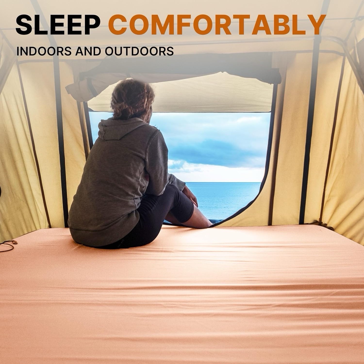Gaialoop Floor Memory Foam Car Camping Bed Glamping Roll Up Futon Mattress￼