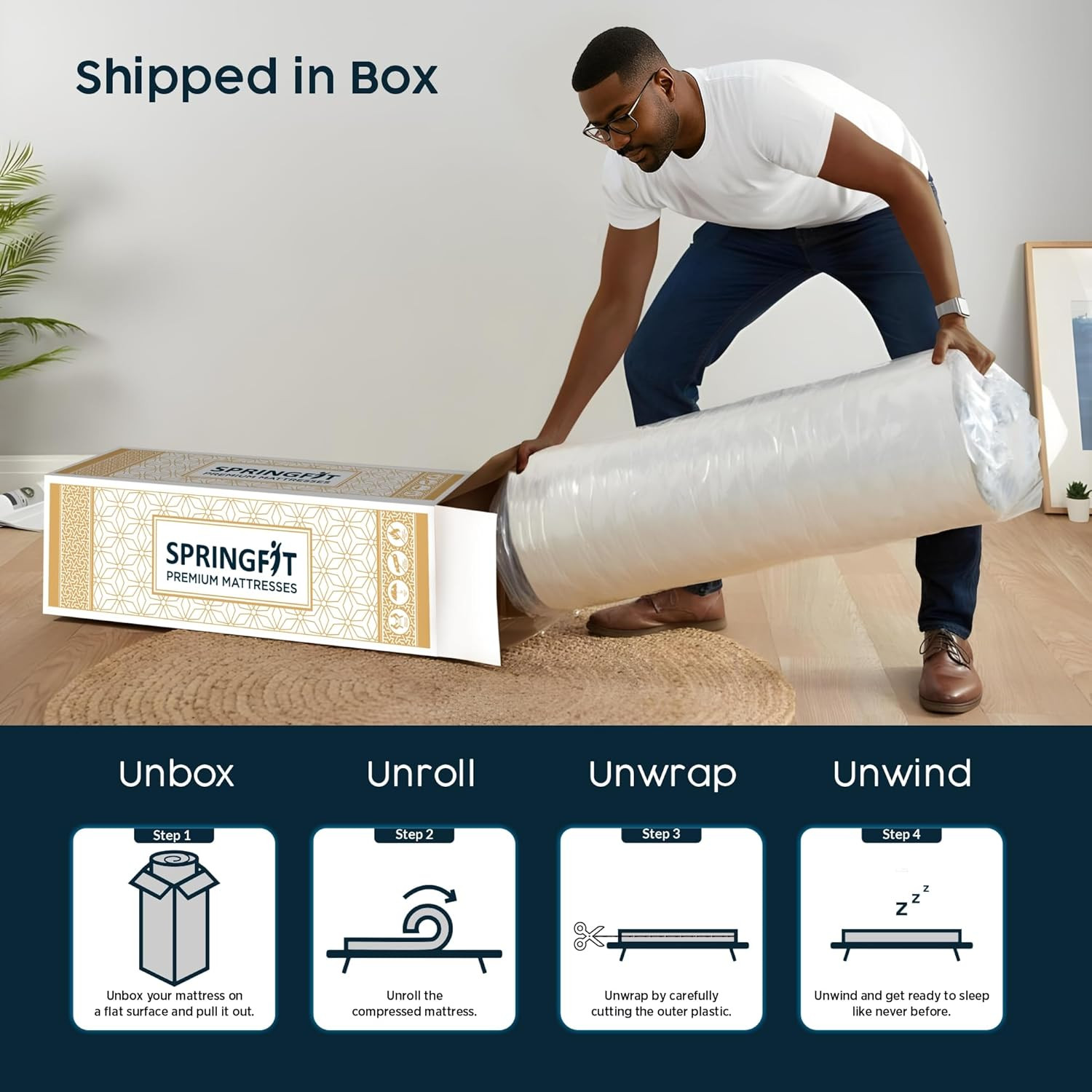 10″ King Size Hybrid Pocket Spring Mattress – Medium Firm & CertiPUR-US Certifie