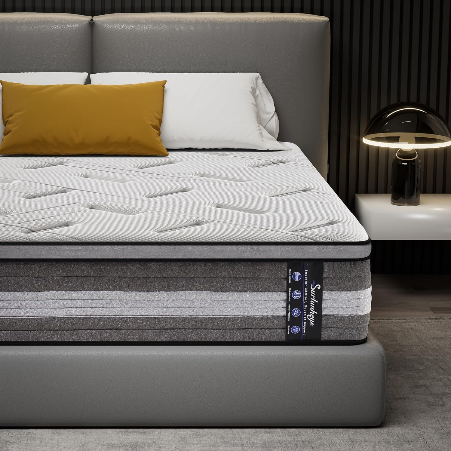 King Size 14″ Hybrid Mattress – Medium Firm with Memory Foam & Pocket Springs