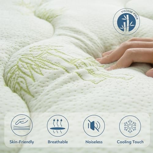 Viscose Mattress Topper for RV Camper, Dual Layer 2 Inch Short Queen Green
