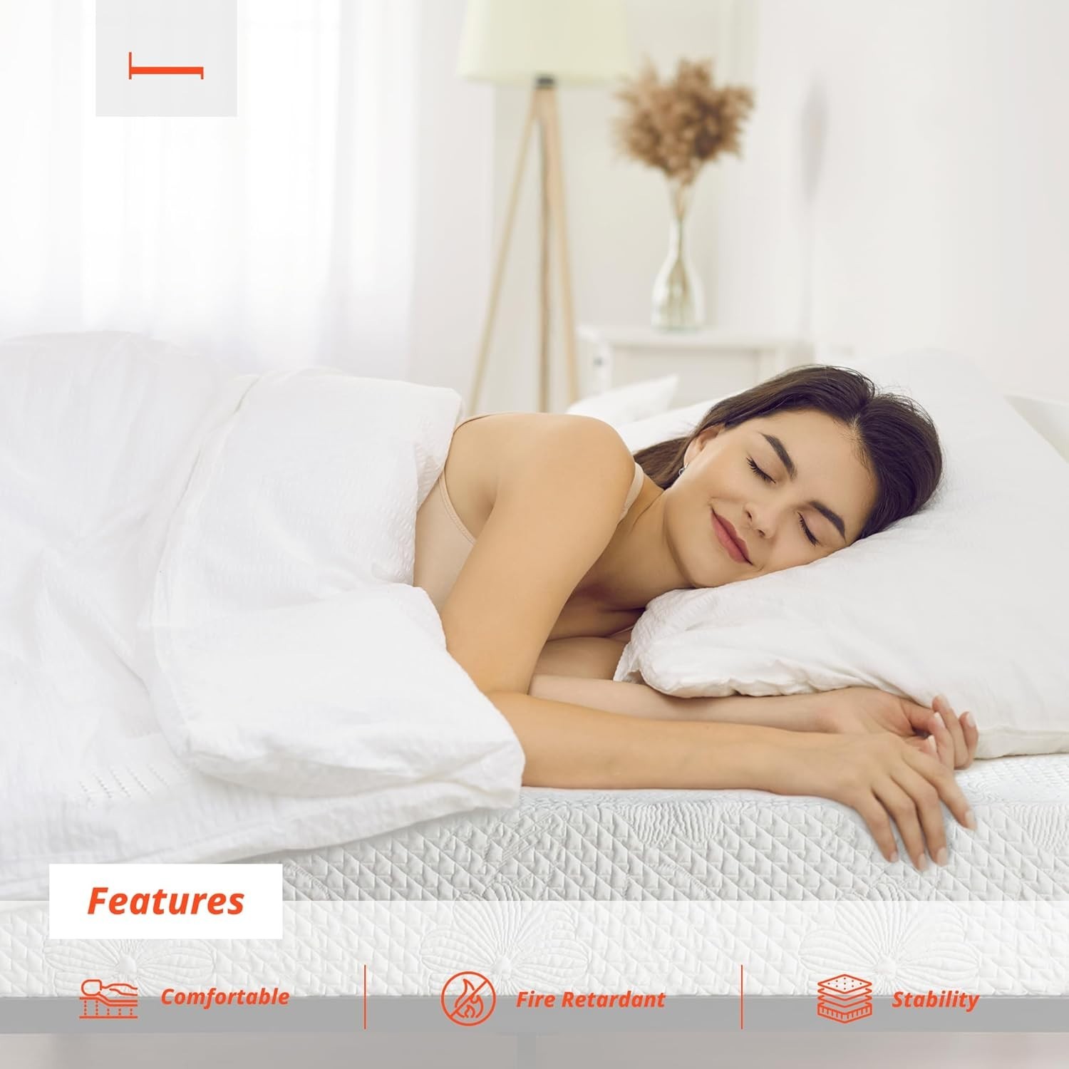 PrimaSleep Queen Mattress, 6 Inch Gel Memory Foam Mattress,Gel Memory Foam 80×60