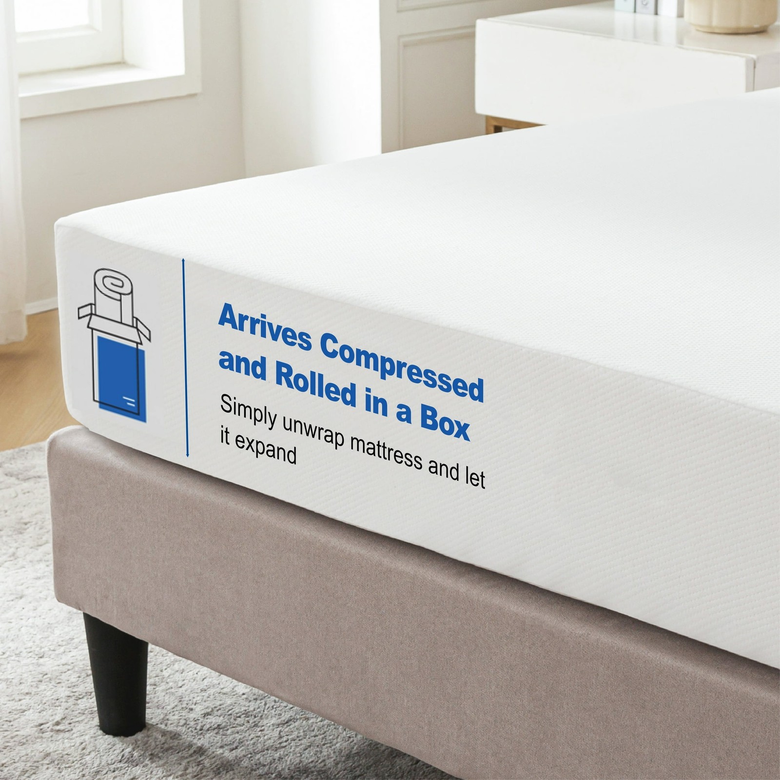 Twin Mattress 8 In Memory Foam M Firm Support Green Tea Infused Gel Flex Foam