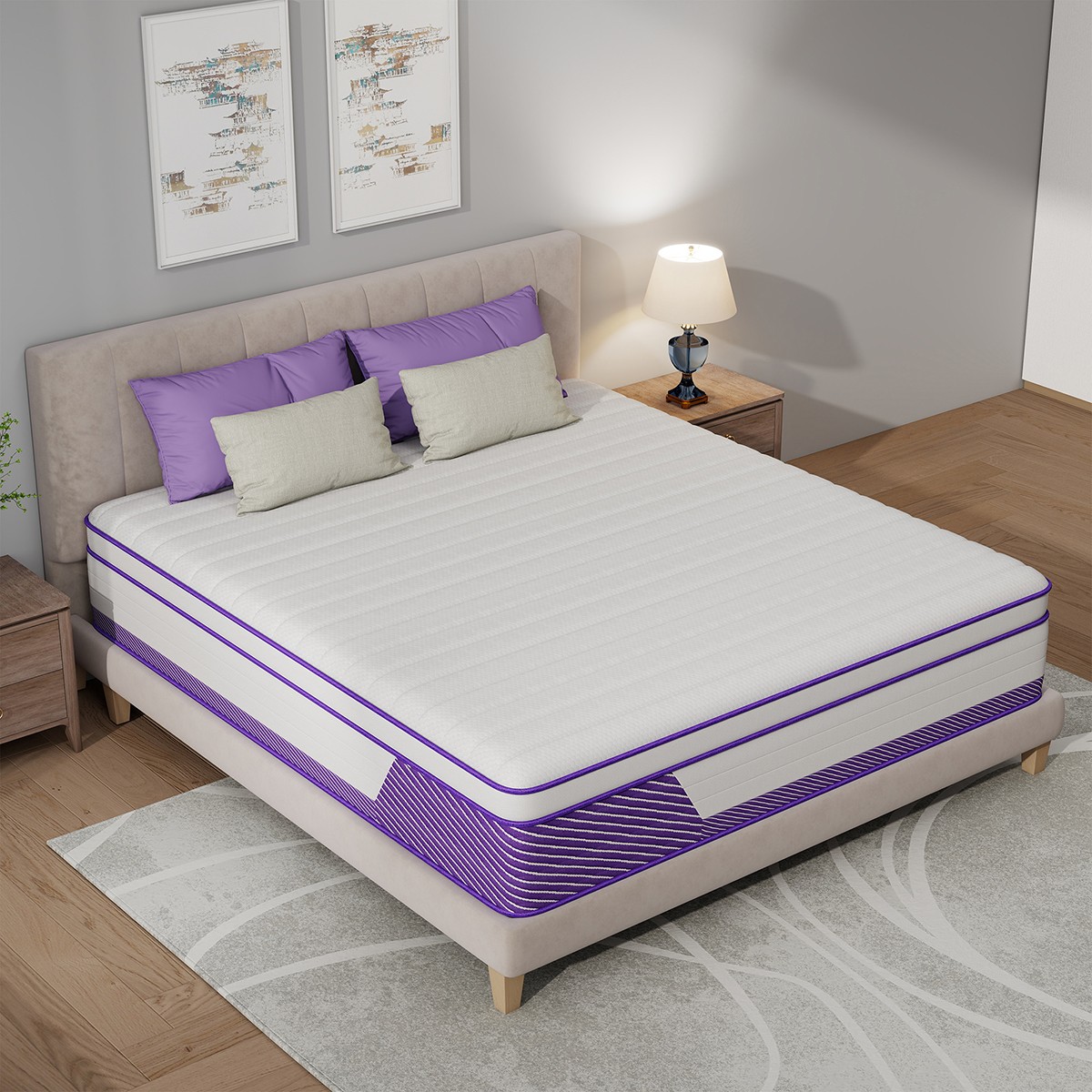 14 Inch King Size Mattress Gel Memory Foam Hybrid Pocket Spring Bed In A Box