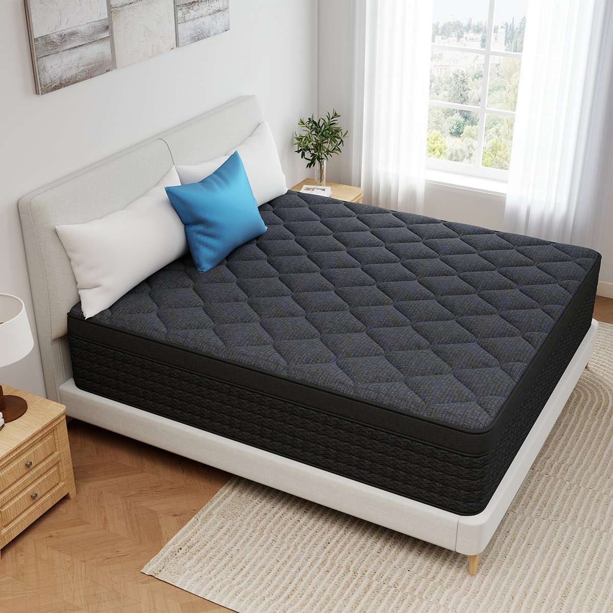 12″ 14″ Hybrid Mattress In A Box Gel Memory Foam Spring Twin Full Queen King