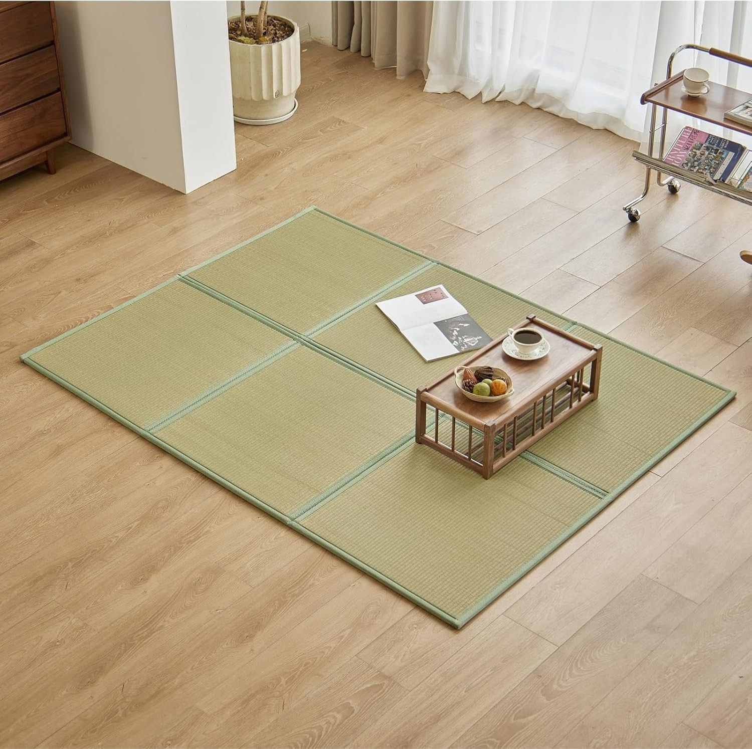 Japanese Tatami Mat 100% Rush Grass Mattress Queen 79”x60” Folding#1037GY1