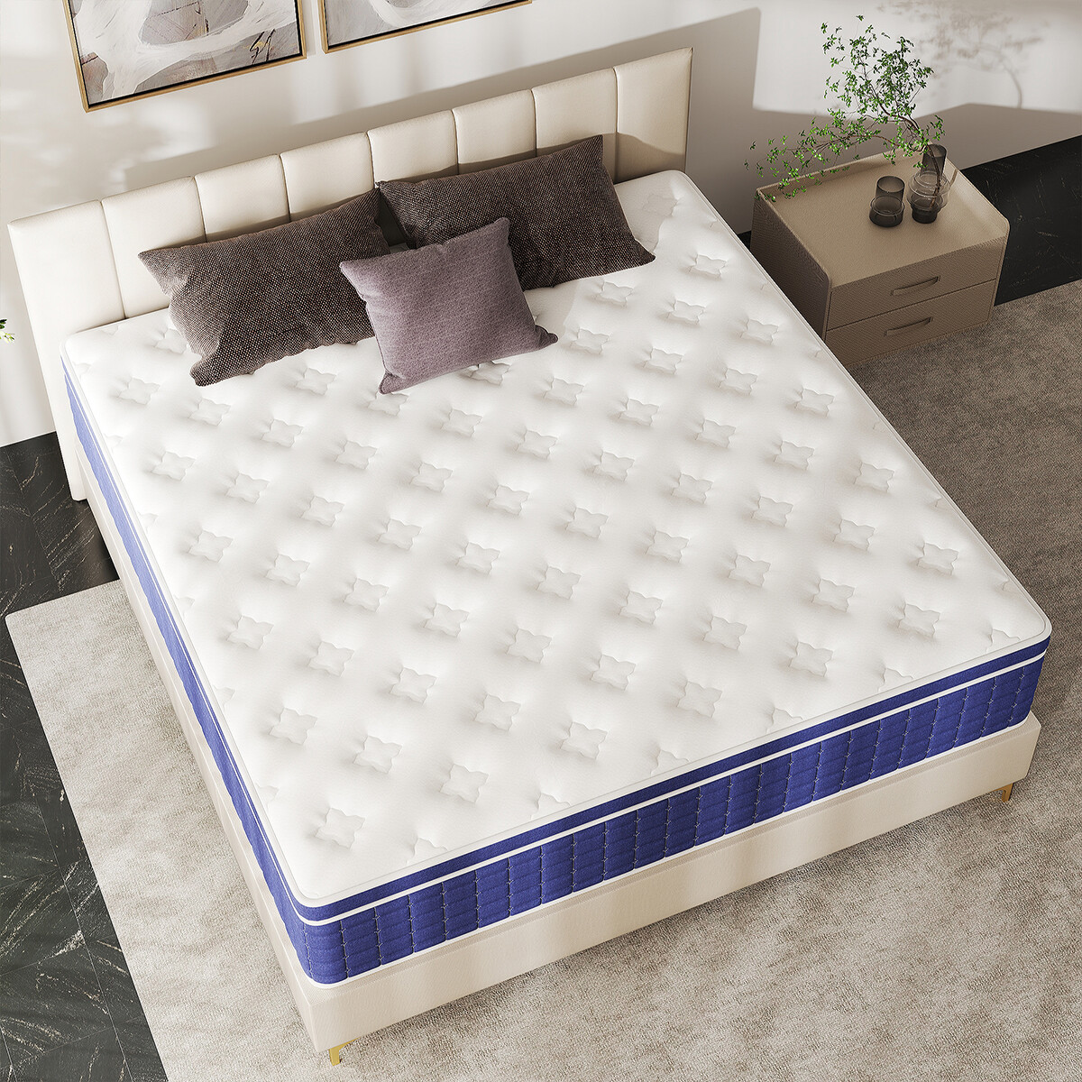 10″ 12″ 14″ Mattress in a Box Twin Full Queen King Size Memory Foam Spring Bed