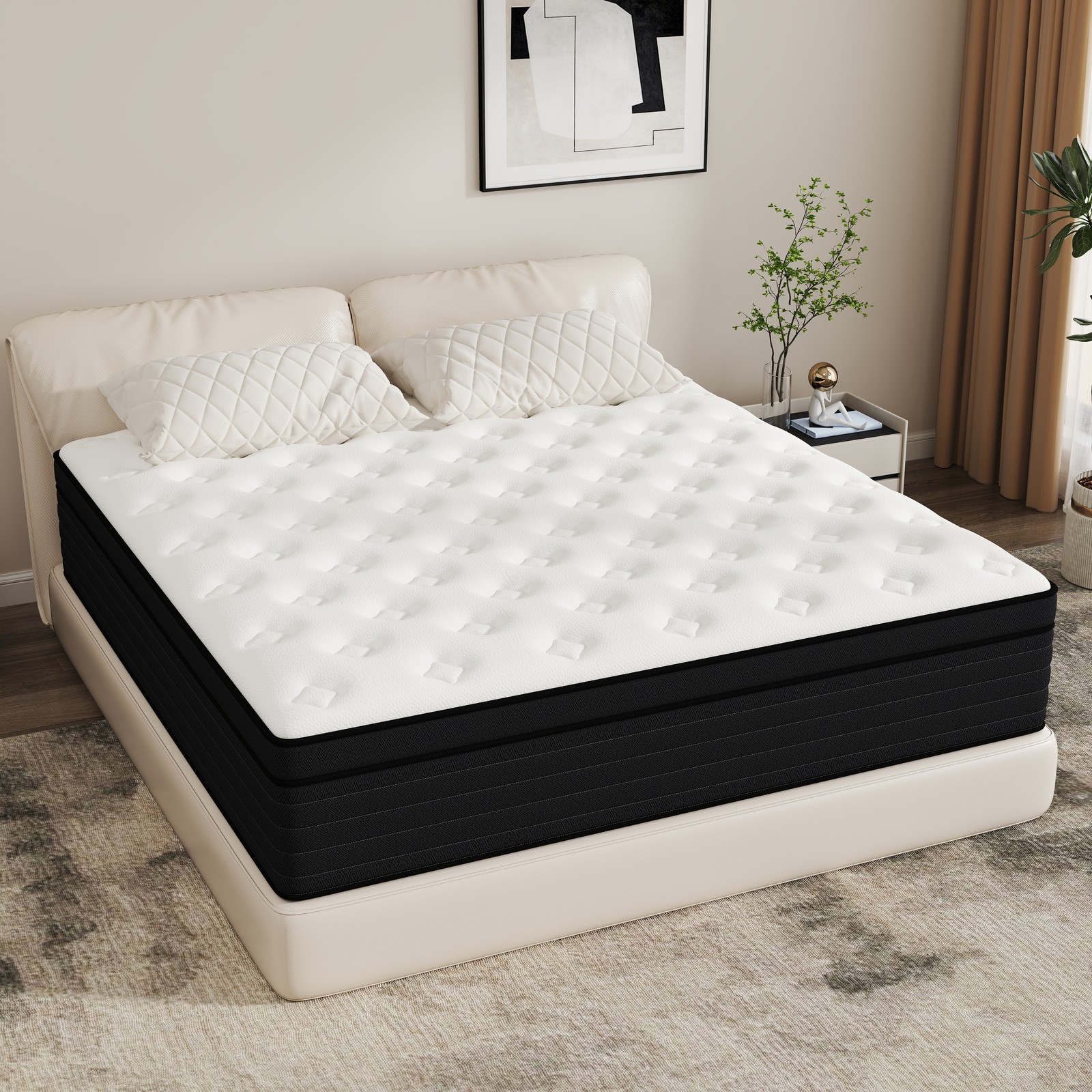 14″ 12″ 10″ Gel Memory Foam Hybrid Queen Mattress spring Twin Full King in a Box