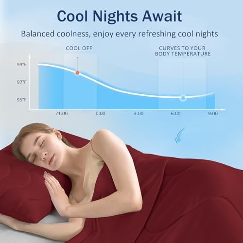 True Red Soft Cooling Comforter – 90″x90″ – Full/Queen – True Red