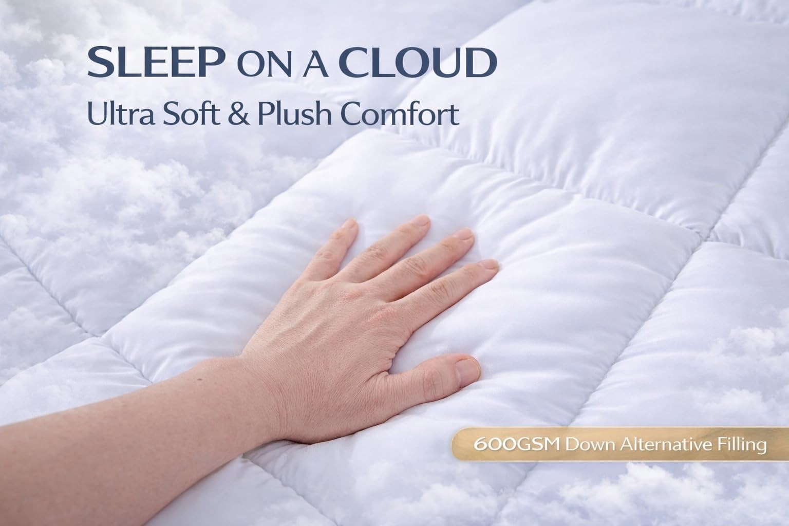 Mattress Pad Cover Queen, Quilted Pillow Top Mattress Protector, Soft Microfi…