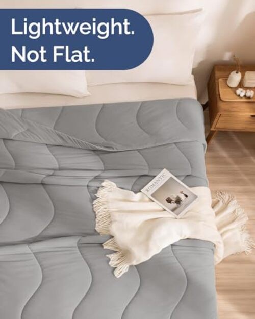 Light Grey Cooling Comforter – Full/Queen Size – 90″x90″ 02 – Full/Queen