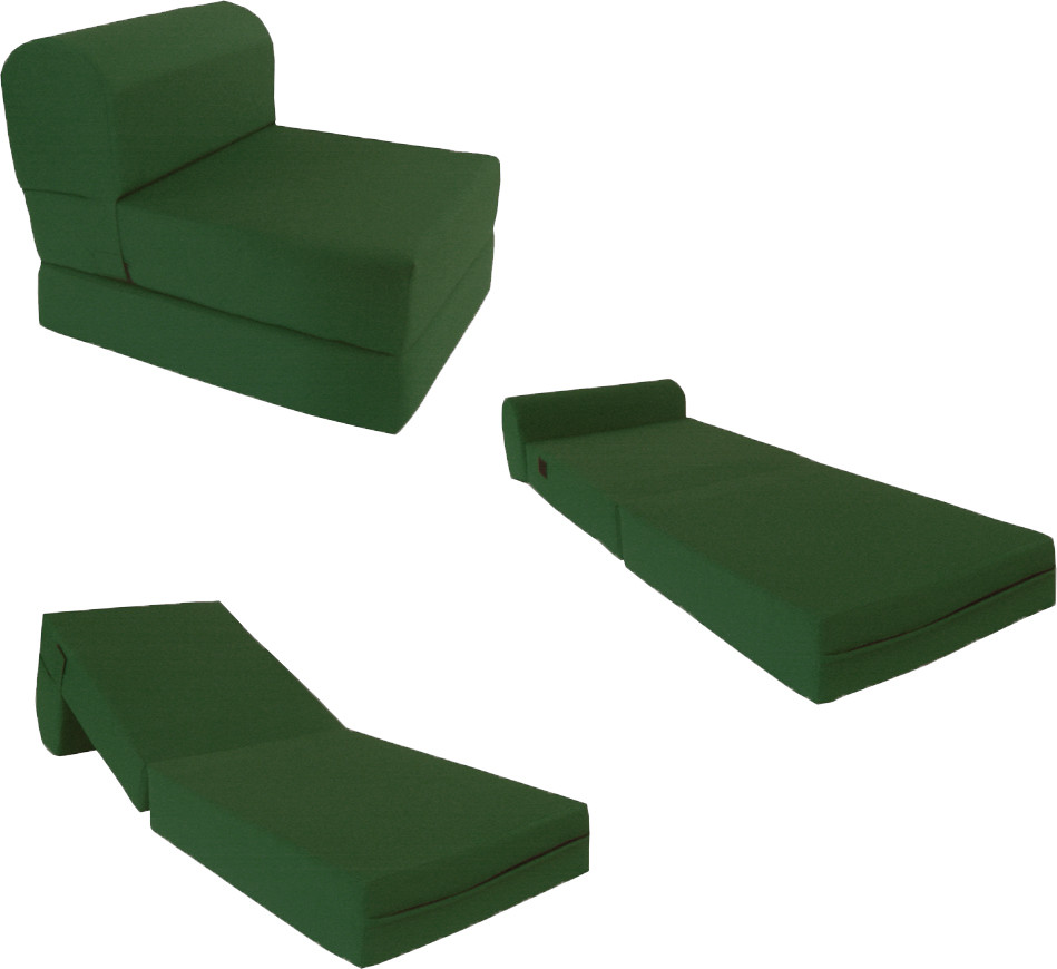 Flip Chair Folding Foam Beds, Foldable Guest Sofa Bed, Couch 6x24x70, Hunter