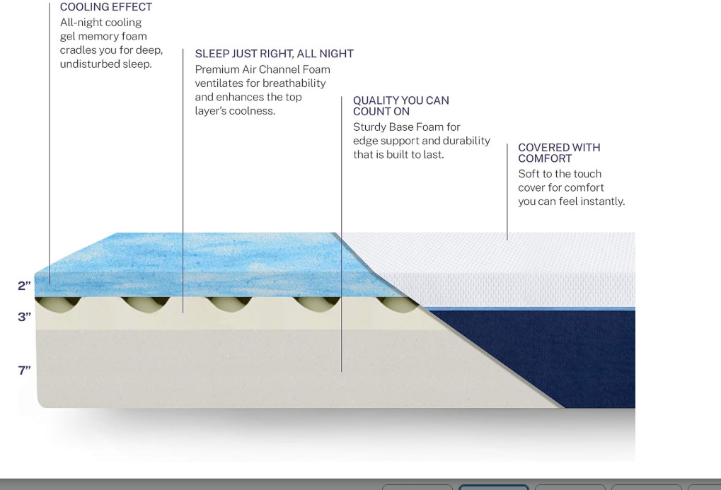 Sleep Innovations Marley 12 Inch Cooling Gel Memory Foam Mattress, Full Size MF