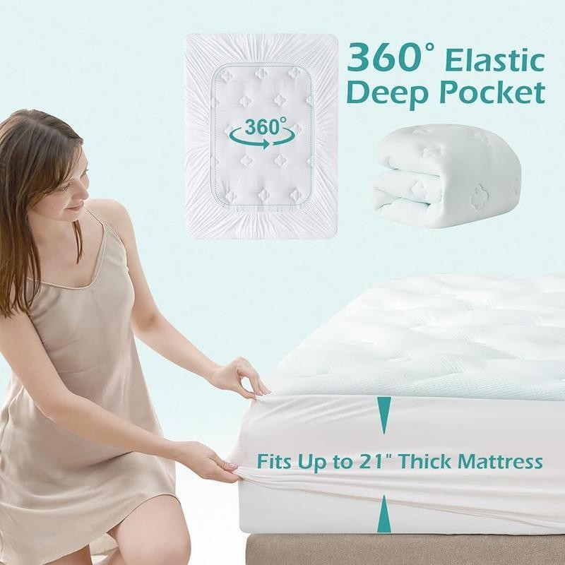 King Size Memory Foam Mattress Topper Deep Pocket New Breathable Cooling Gel Pad