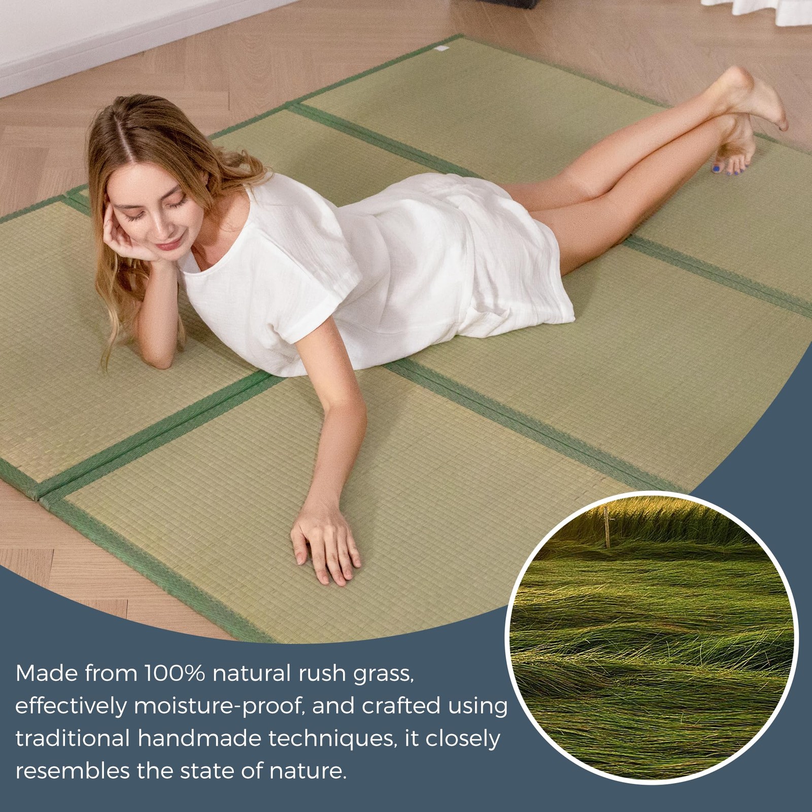 Japanese Tatami Mat 100% Rush Grass Portable Folding Mat Futon Mattress Firm …