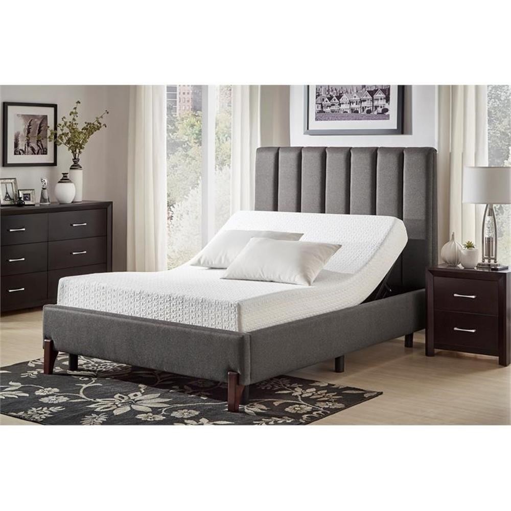 Lexicon Homelegance Bedding 8″ Modern Fabric Full Gel Memory Mattress in White