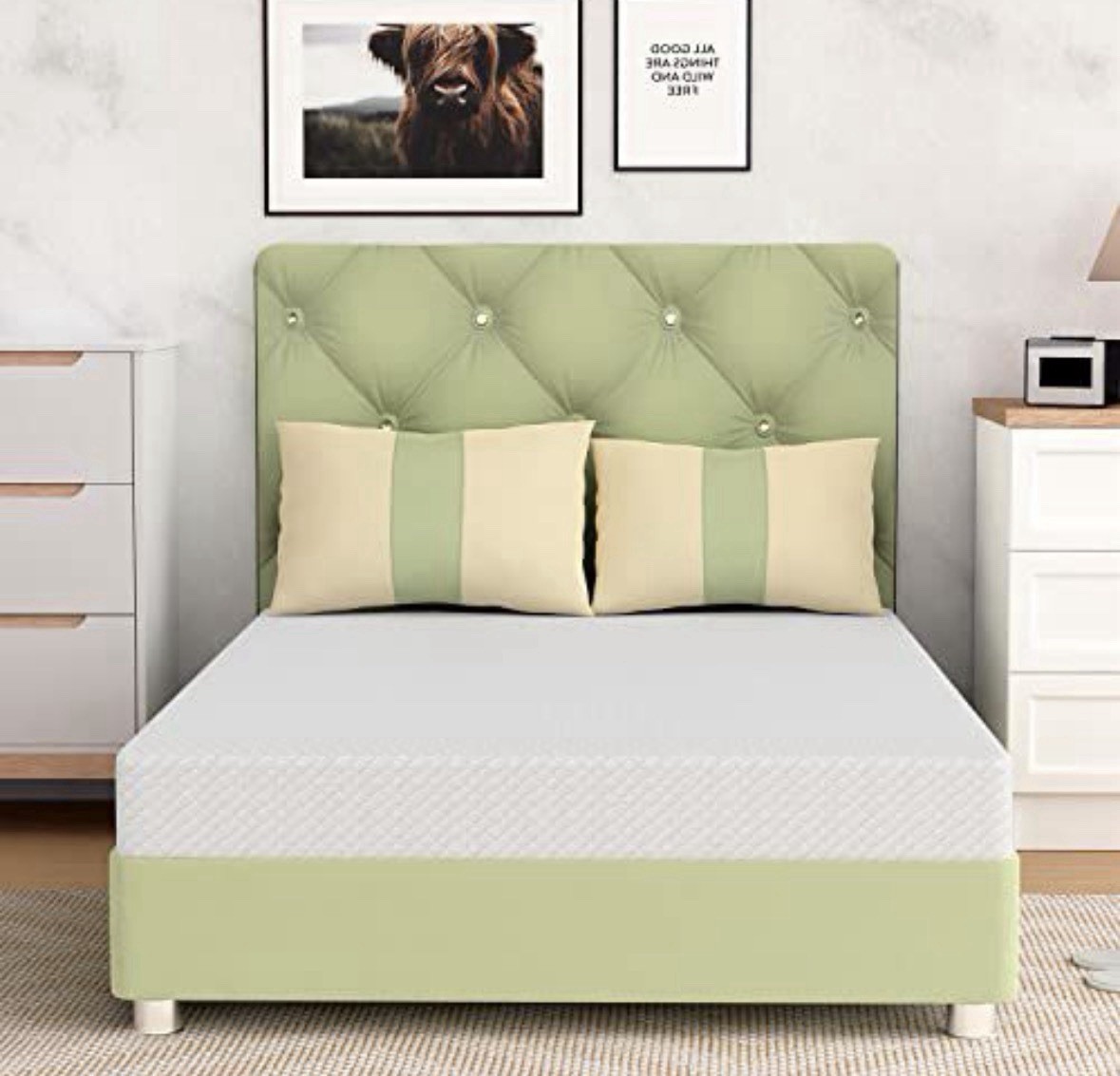 FDW 5” Twin Gel Memory Foam Mattress Medium Firm Cooling Bed in a Box