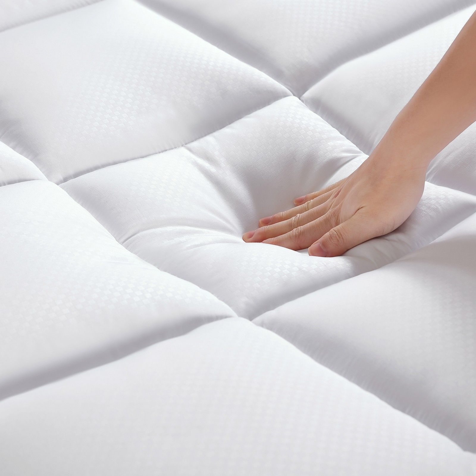 Allswell Ultra Plush Pillow Top Mattress Topper, King,Microfiber,NEW